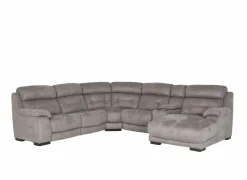 Hoeksalon Krall 344x300cm - stof - grijs - met relax