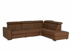 Hoeksalon Lana 289x227cm - leder - bruin met relax