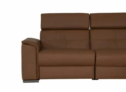 Hoeksalon Lana 289x227cm - leder - bruin met relax