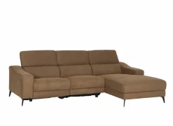 Hoeksalon Mana 272x174cm - stof - cognac met relax