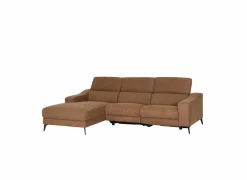 Hoeksalon Mana 272x174cm - stof - cognac met relax