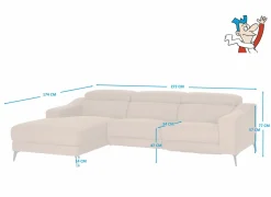 Hoeksalon Mana 272x174cm - stof - cognac