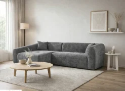 Hoeksalon Maui 285x163cm - stof - grijs