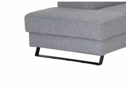 Hoeksalon Milton 302x238cm - stof - grijs met 2 elektrische relaxen