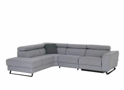 Hoeksalon Milton 302x238cm - stof - castle 153 grijs met relax