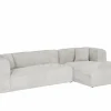Hoeksalon Nuoro HB 295x170cm - ribfluweel - wit
