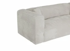 Hoeksalon Nuoro HB 295x170cm - ribfluweel - wit