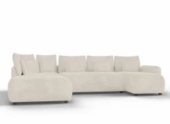 Hoeksalon Olivio 368x234cm - stof - beige