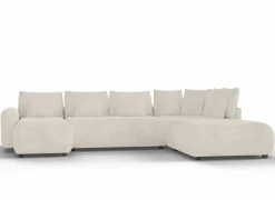Hoeksalon Olivio 368x234cm - stof - beige