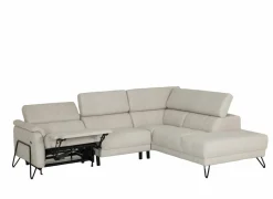 Hoeksalon Oltens 281x228cm - stof - beige met relax
