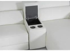 Hoeksalon Play 430x315cm - leder - wit met relax