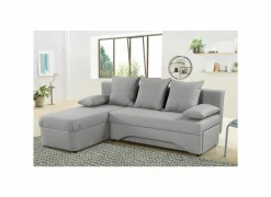 Hoeksalon Polaris 191x143cm - stof - grijs met slaapfunctie