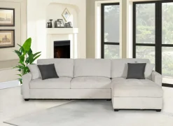 Hoeksalon Ramon 319x176cm - stof - lichtgrijs