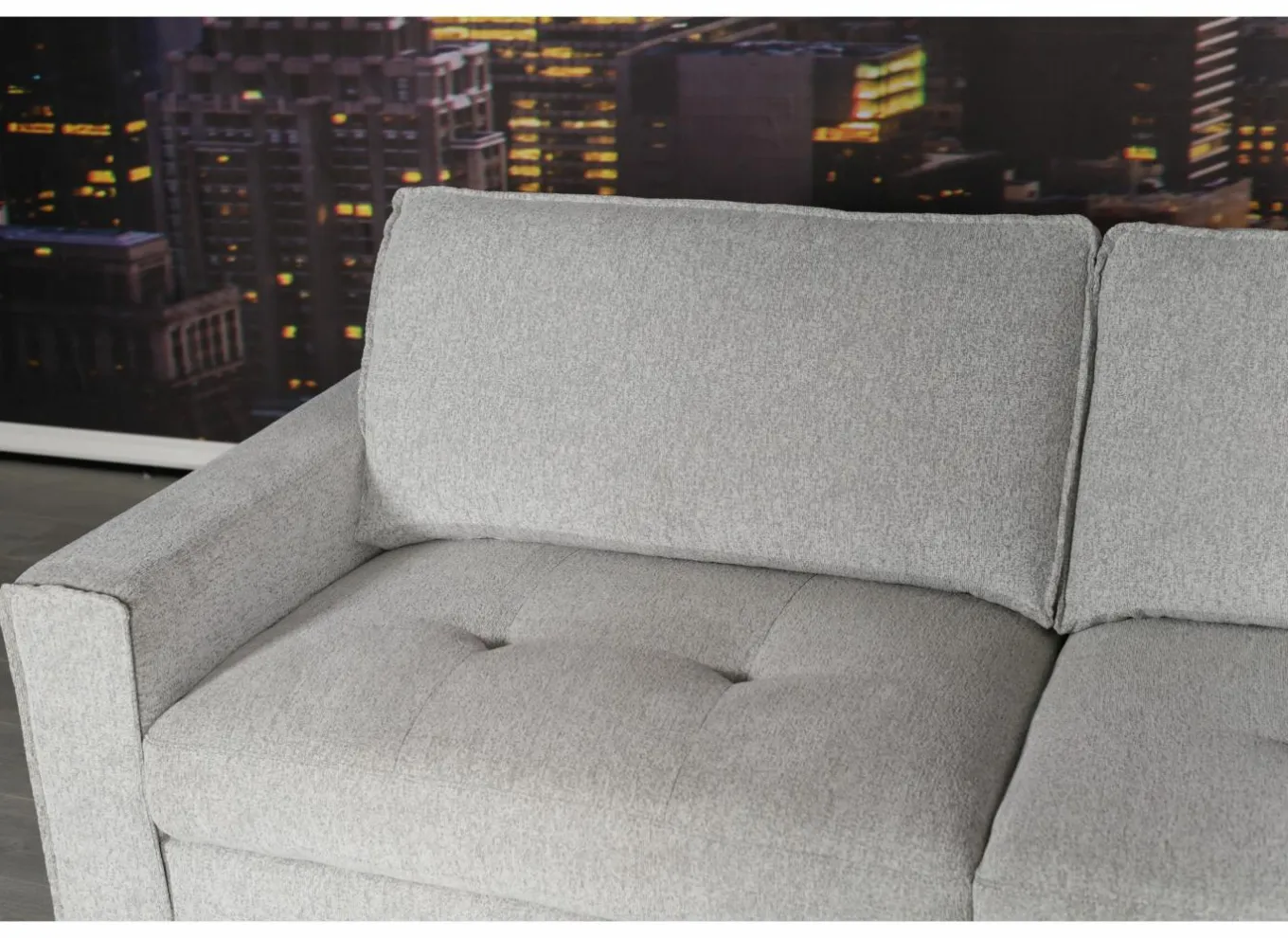 Hoeksalon Ramon 319x176cm - stof - lichtgrijs