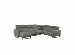 Hoeksalon Rigole 348x163cm - stof - donkergrijs met relax
