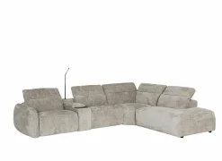 Hoeksalon Roll 362x265cm - stof - turtledove met relax & opbergruimte