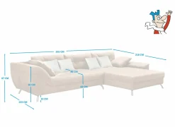 Hoeksalon San Francisco 355x218cm - stof - cognac