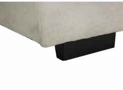 Hoeksalon Satellite-S 323x222cm - stof - naturel met poef en zitdiepteverstelling