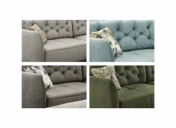 Hoeksalon Saulo 251x187cm - stof - grijs