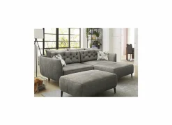 Hoeksalon Saulo 251x187cm - stof - middengrijs