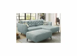 Hoeksalon Saulo 251x187cm - stof - lichtblauw