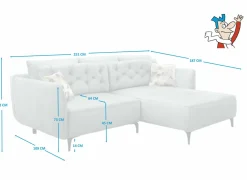 Hoeksalon Saulo 251x187cm - stof - lichtblauw