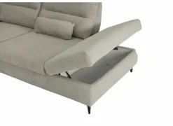 Hoeksalon Sioux 297x260cm - stof - ecru met slaapfunctie & zitdiepteverstelling