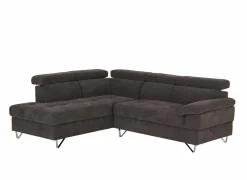 Hoeksalon Sirocco 230x200cm - stof - donkergrijs met bedfunctie