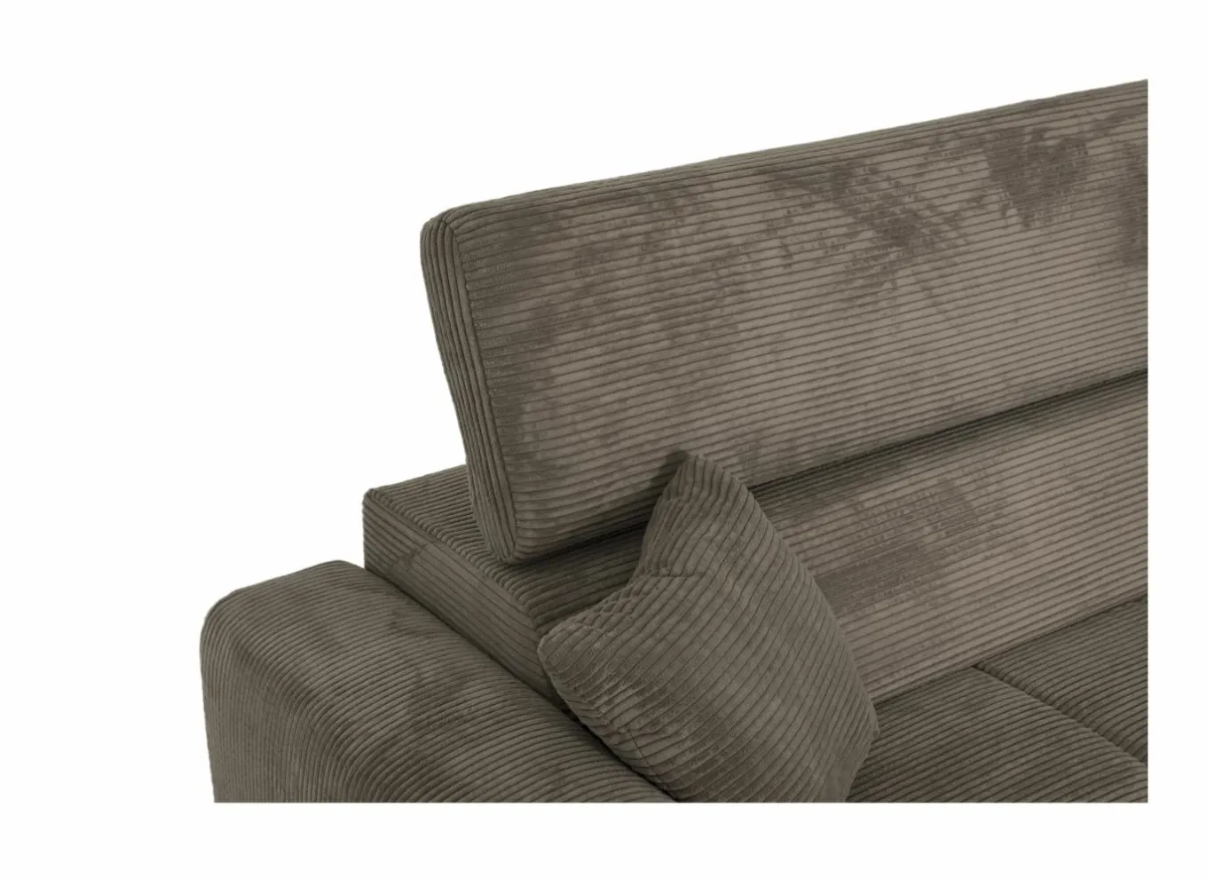 Hoeksalon Slider 279x186cm - ribcord stof - bruin met bedfunctie