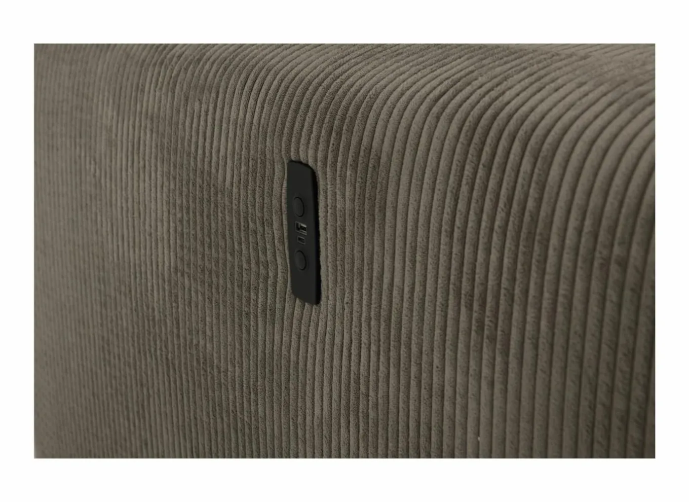 Hoeksalon Slider 279x186cm - ribcord stof - bruin met bedfunctie