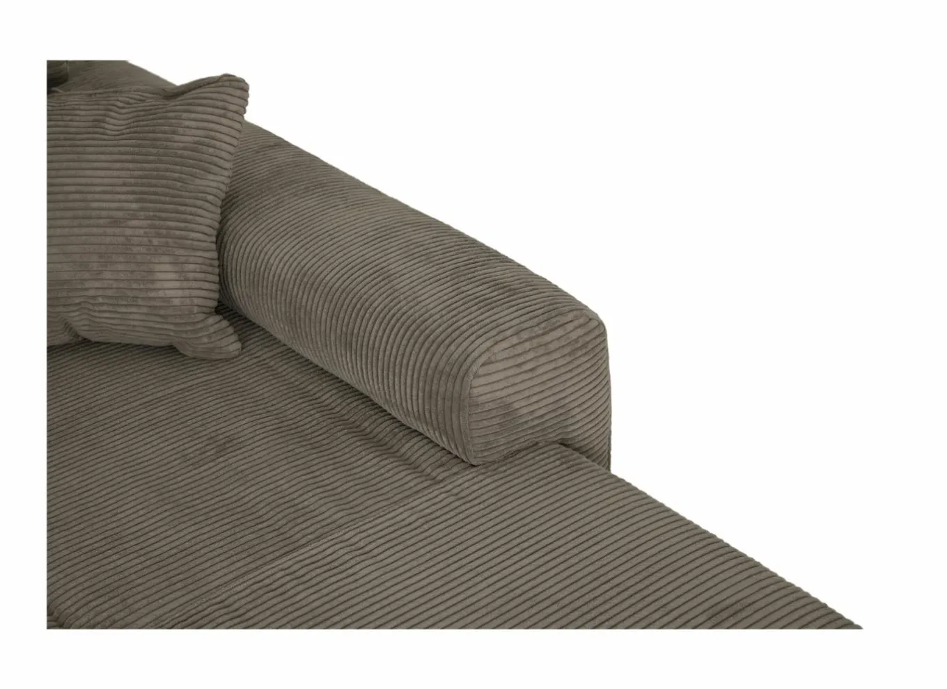 Hoeksalon Slider 279x186cm - ribcord stof - bruin met bedfunctie