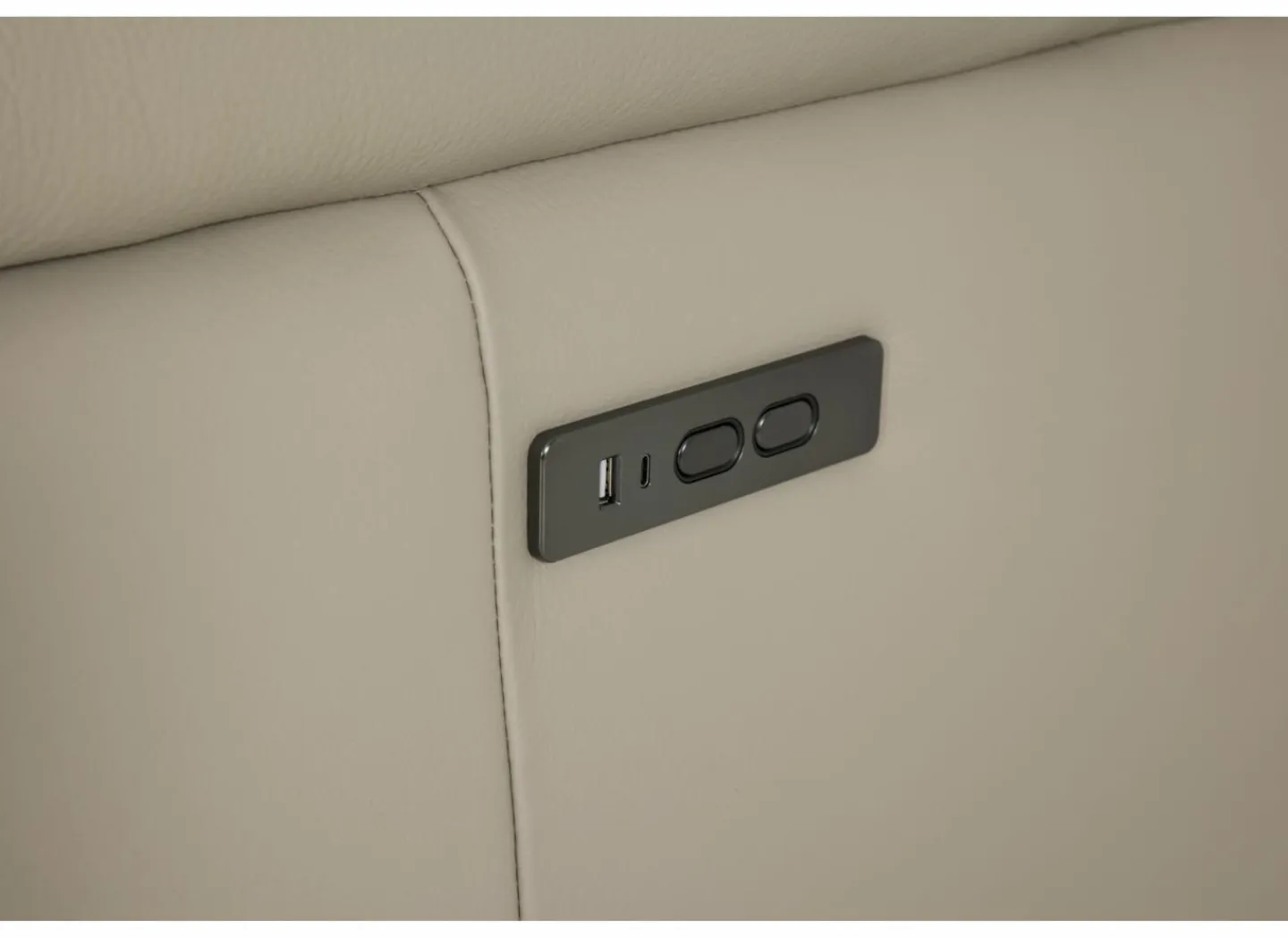 Hoeksalon Walk 413x303cm - leder - grijs met relax & opbergruimte