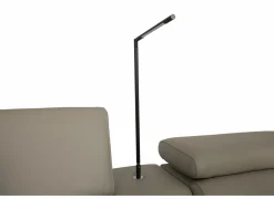 Hoeksalon Walk 413x303cm - leder - grijs met relax & opbergruimte