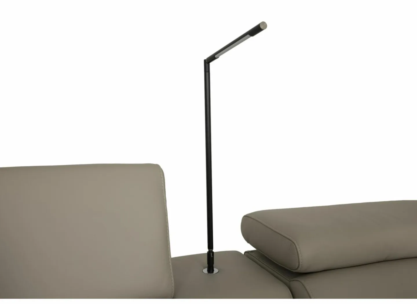 Hoeksalon Walk 413x303cm - leder - grijs met relax & opbergruimte