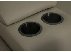 Hoeksalon Walk 413x303cm - leder - grijs met relax & opbergruimte