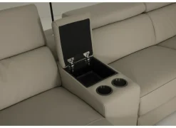 Hoeksalon Walk 413x303cm - leder - grijs met relax & opbergruimte