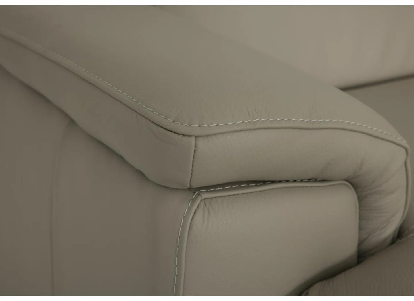 Hoeksalon Walk 413x303cm - leder - grijs met relax & opbergruimte