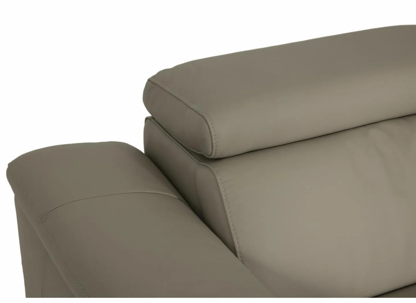 Hoeksalon Walk 413x303cm - leder - grijs met relax & opbergruimte