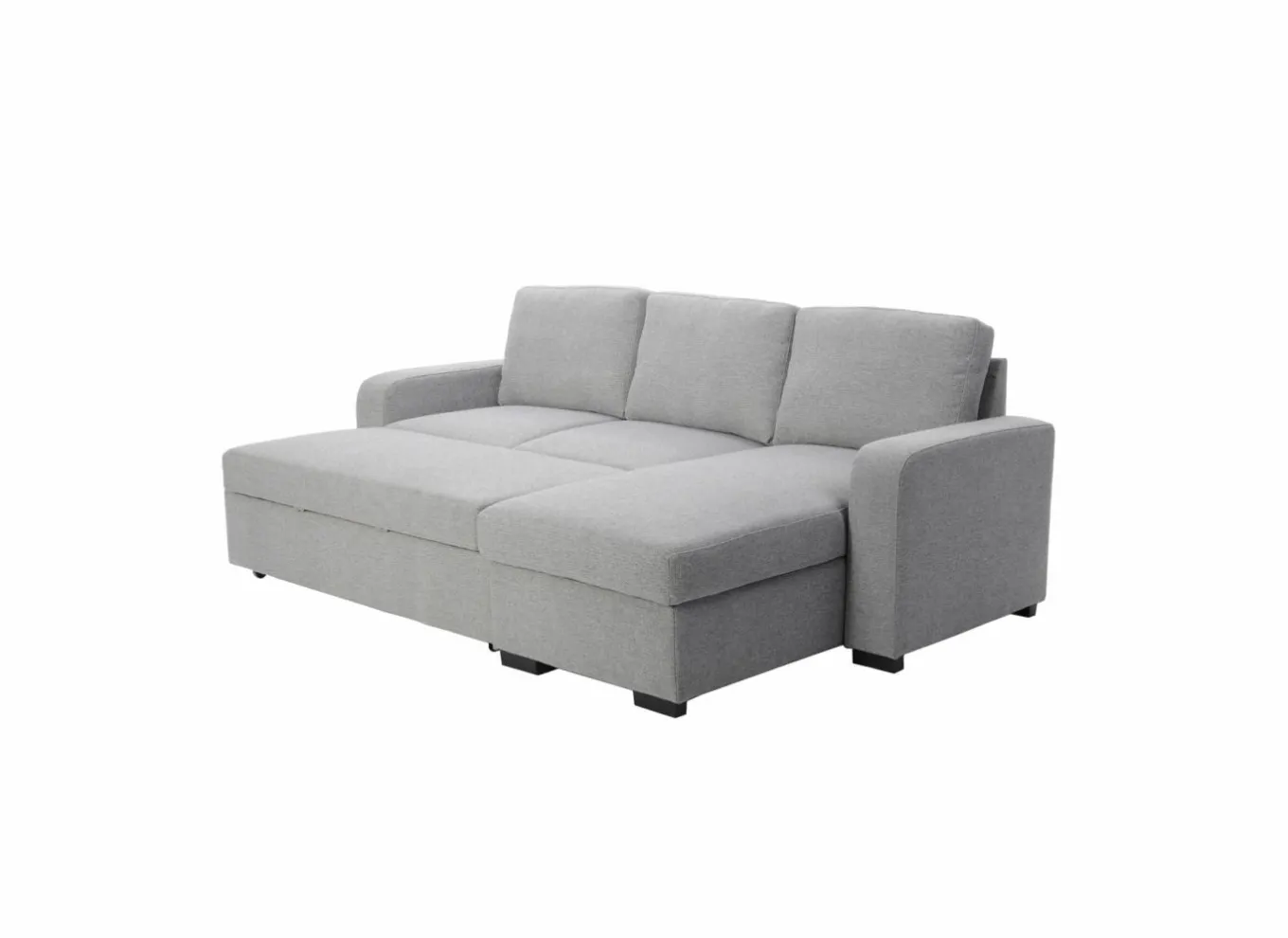 Hoeksalon Zenith 243x156cm - stof - grijs - 2 persoons met slaapfunctie