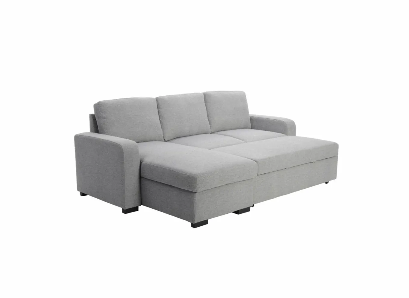 Hoeksalon Zenith 243x156cm - stof - grijs - 2 persoons met slaapfunctie