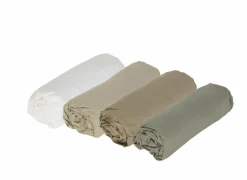 Hoeslaken Arya 140x200cm - katoen - mastiek