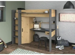 Hoogslaper Heavy 90x200cm - decor - eik & donkergrijs