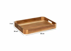 Houten dienblad 40x30cm - MDF & acacia hout - bruin