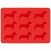Ijsblokjesvorm Teckel silicone - rood