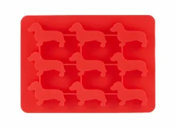 Ijsblokjesvorm Teckel silicone - rood