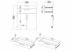 Inbouwset Prima 83x36x105cm - decor - wit