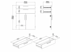 Inbouwset Prima 83x36x105cm - decor - eik