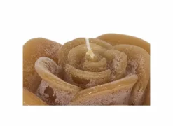 Kaars Roses Sculptures M Ø12x10cm - rustiek - cognac