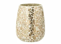 J line Kaarsenhouder Gekraakt Ø12,5x16cm - glas - goudkleurig