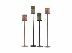 Kaarsenhouder H80cm - metaal - goud